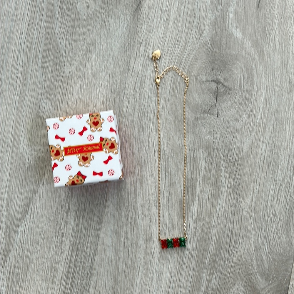 Betsey Johnson Gold Necklace with Gummy Bears